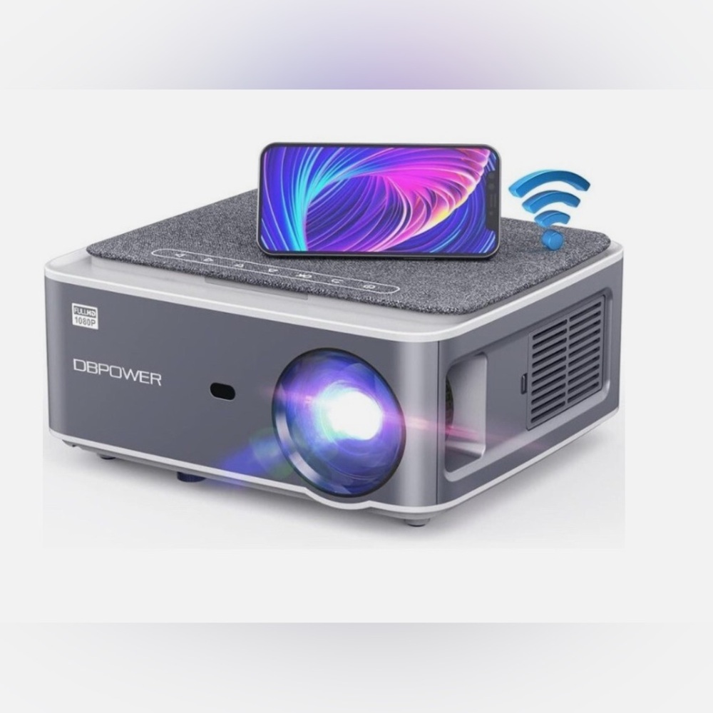 Gray Wireless Projector Used once like new the box Alittle Damage